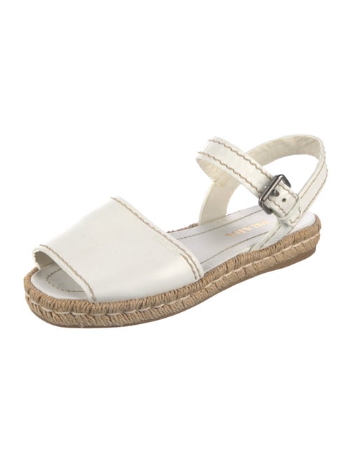 Prada Leather Embroidered Accent Espadrilles