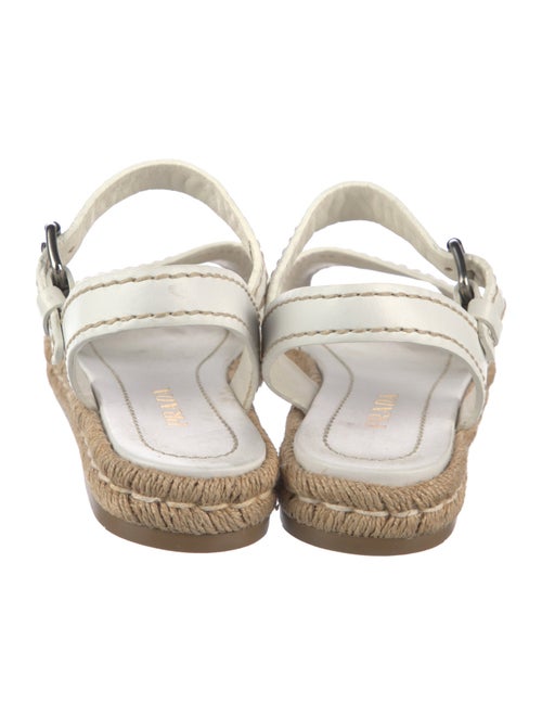 Prada Leather Embroidered Accent Espadrilles