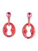 Prada Crystal & Resin Geometric Oversized Drop Earrings