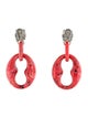 Prada Crystal & Resin Geometric Oversized Drop Earrings