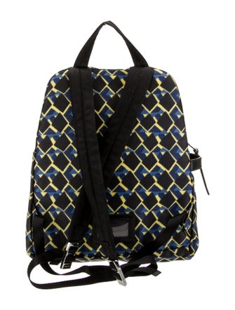 Prada Enameled Metal Triangle Backpack