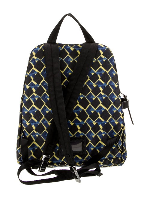 Prada Enameled Metal Triangle Backpack