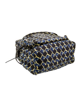 Prada Enameled Metal Triangle Backpack