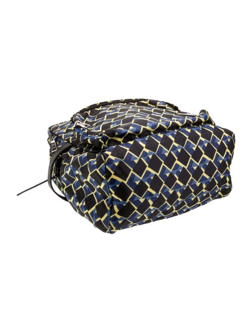 Prada Enameled Metal Triangle Backpack
