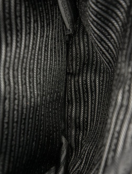 Prada Enameled Metal Triangle Backpack