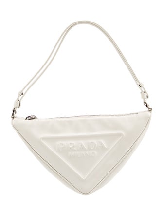 Prada Enameled Metal Triangle Triangle