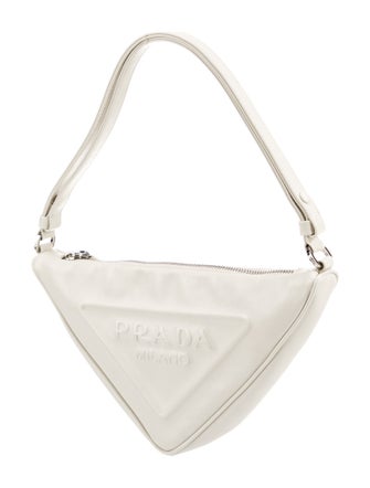 Prada Enameled Metal Triangle Triangle
