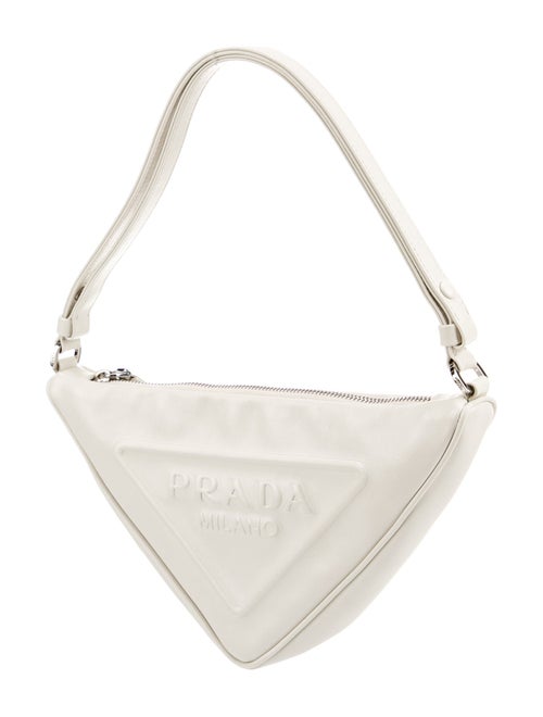 Prada Enameled Metal Triangle Triangle