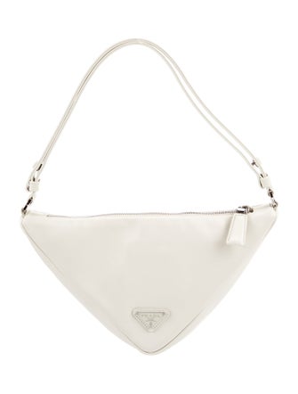 Prada Enameled Metal Triangle Triangle