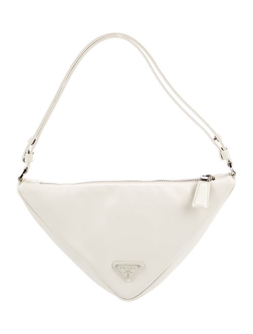 Prada Enameled Metal Triangle Triangle
