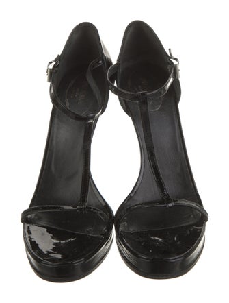Prada Patent Leather T-Strap Sandals