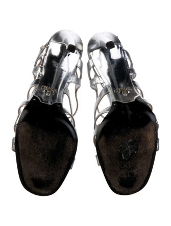 Prada Leather T-Strap Sandals