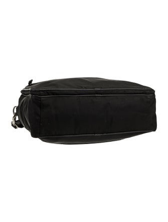 Prada Enameled Metal Triangle Weekender Bag