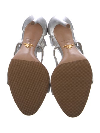 Prada Leather Scalloped Accent Sandals