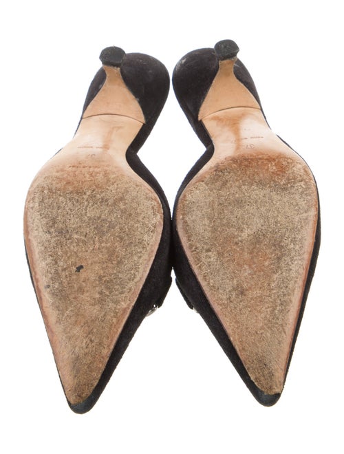 Prada Suede Chain-Link Accents Mules