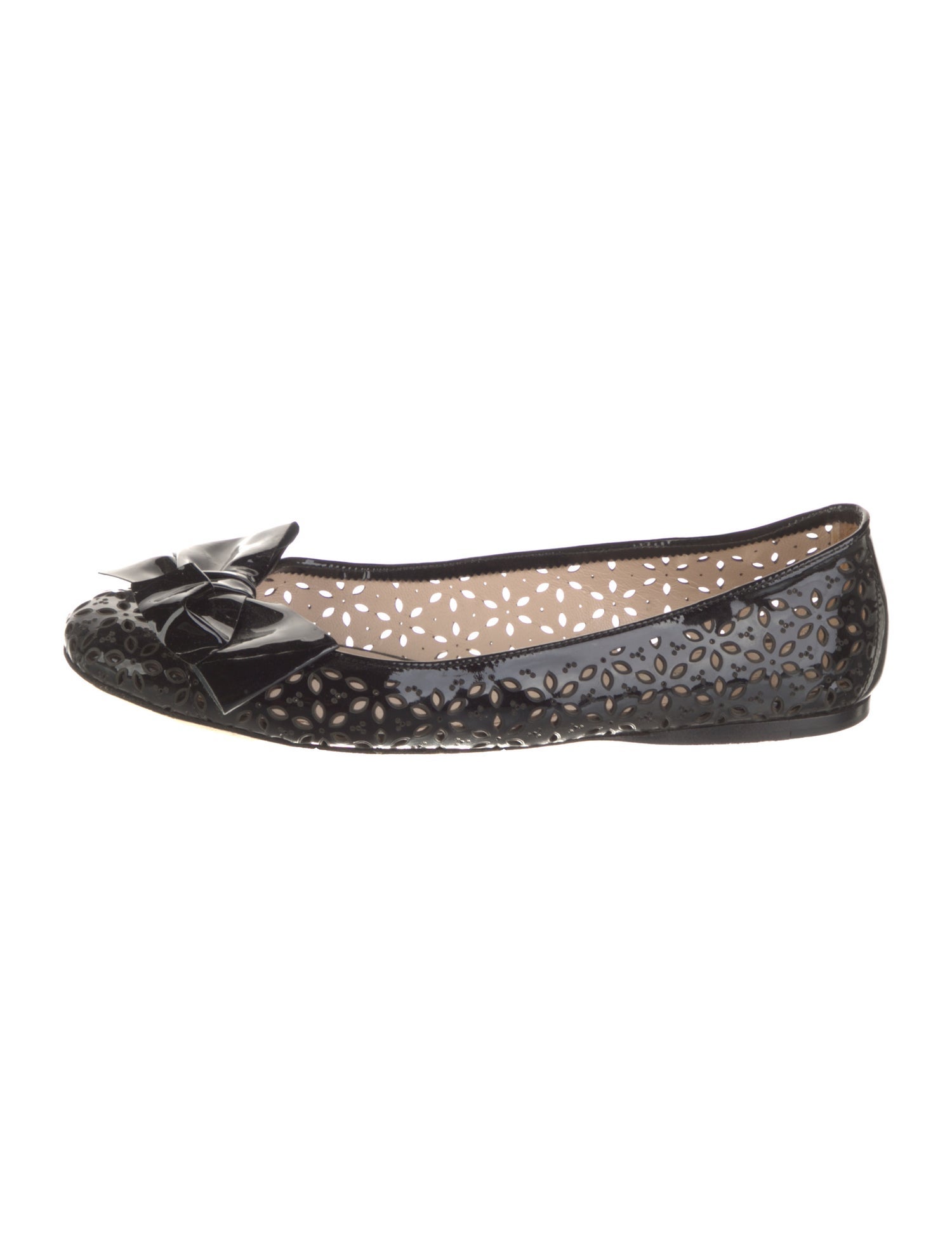Prada Patent Leather Animal Print Ballet Flats