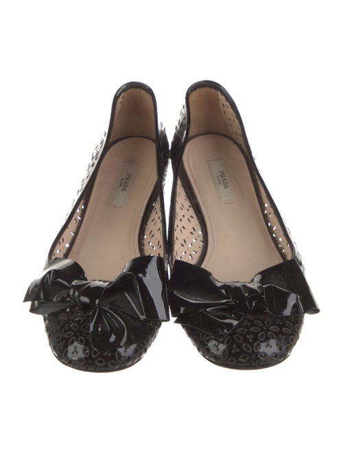 Prada Patent Leather Animal Print Ballet Flats