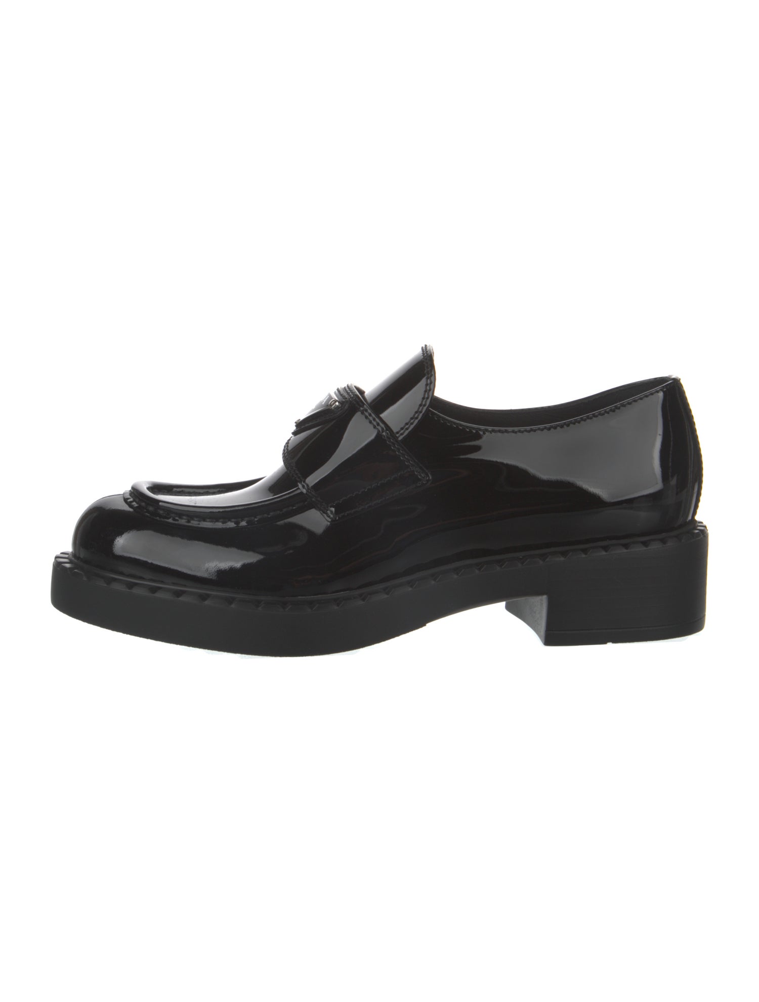 Prada Signature Logo Patent Leather Oxfords