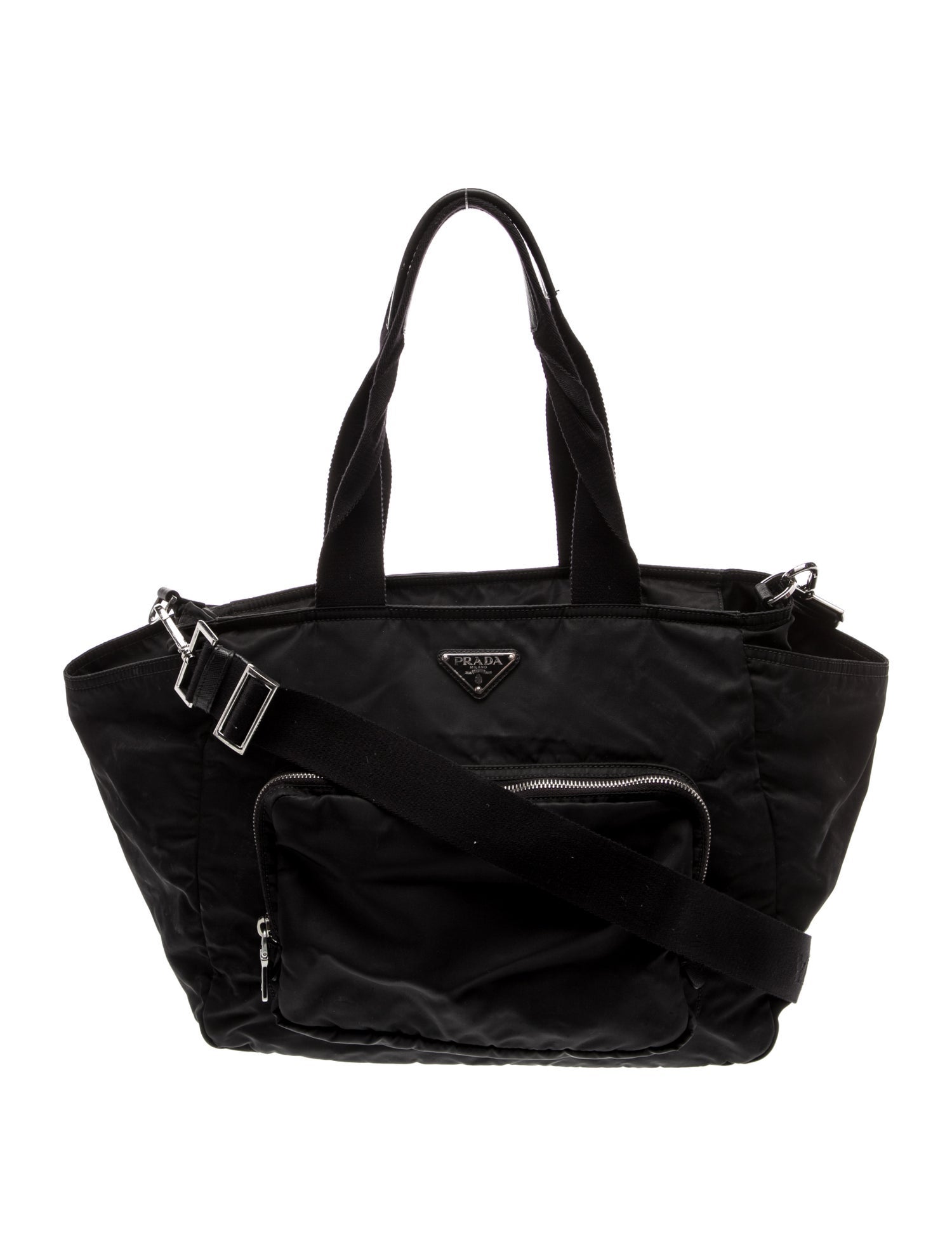 Prada Enameled Metal Triangle Diaper Bag