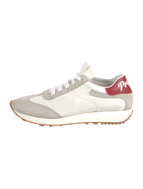 Prada Leather Trim Embellishment Sneakers