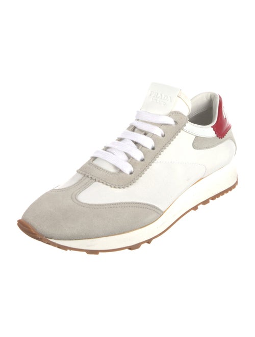 Prada Leather Trim Embellishment Sneakers