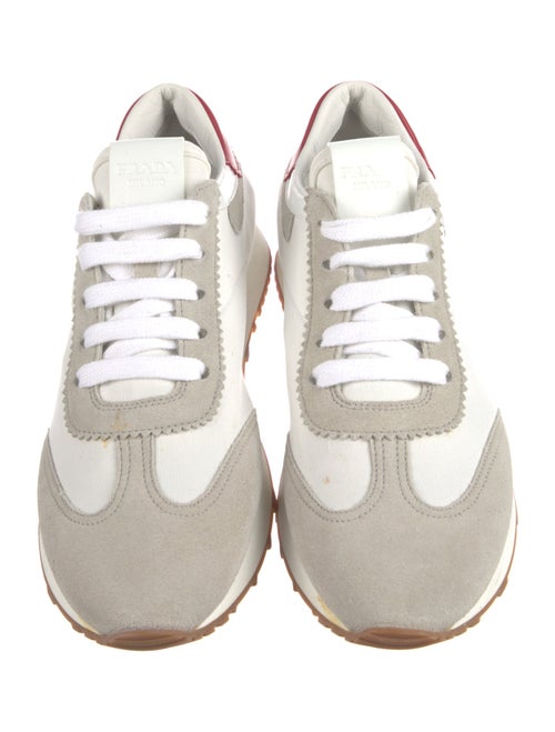 Prada Leather Trim Embellishment Sneakers