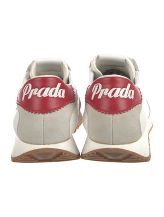 Prada Leather Trim Embellishment Sneakers