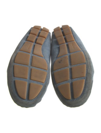 Prada Suede Whipstitch Trim Loafers