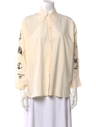 Prada 2022 Long Sleeve Button-Up Top