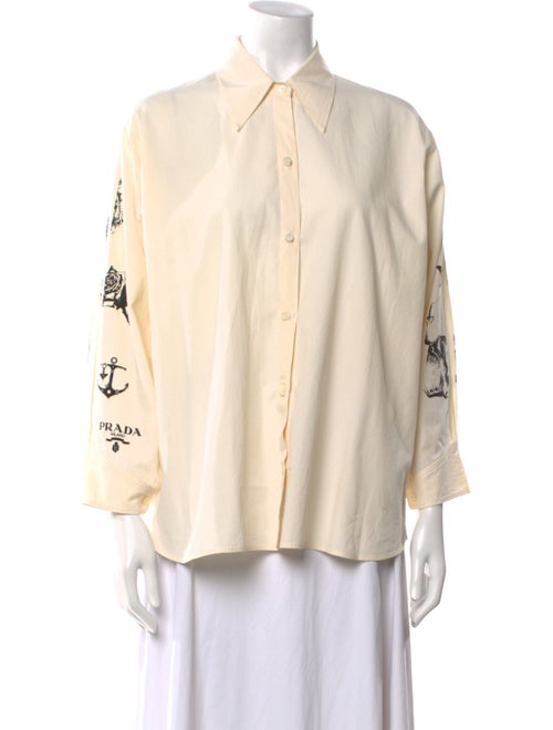 Prada 2022 Long Sleeve Button-Up Top
