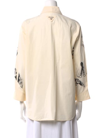 Prada 2022 Long Sleeve Button-Up Top