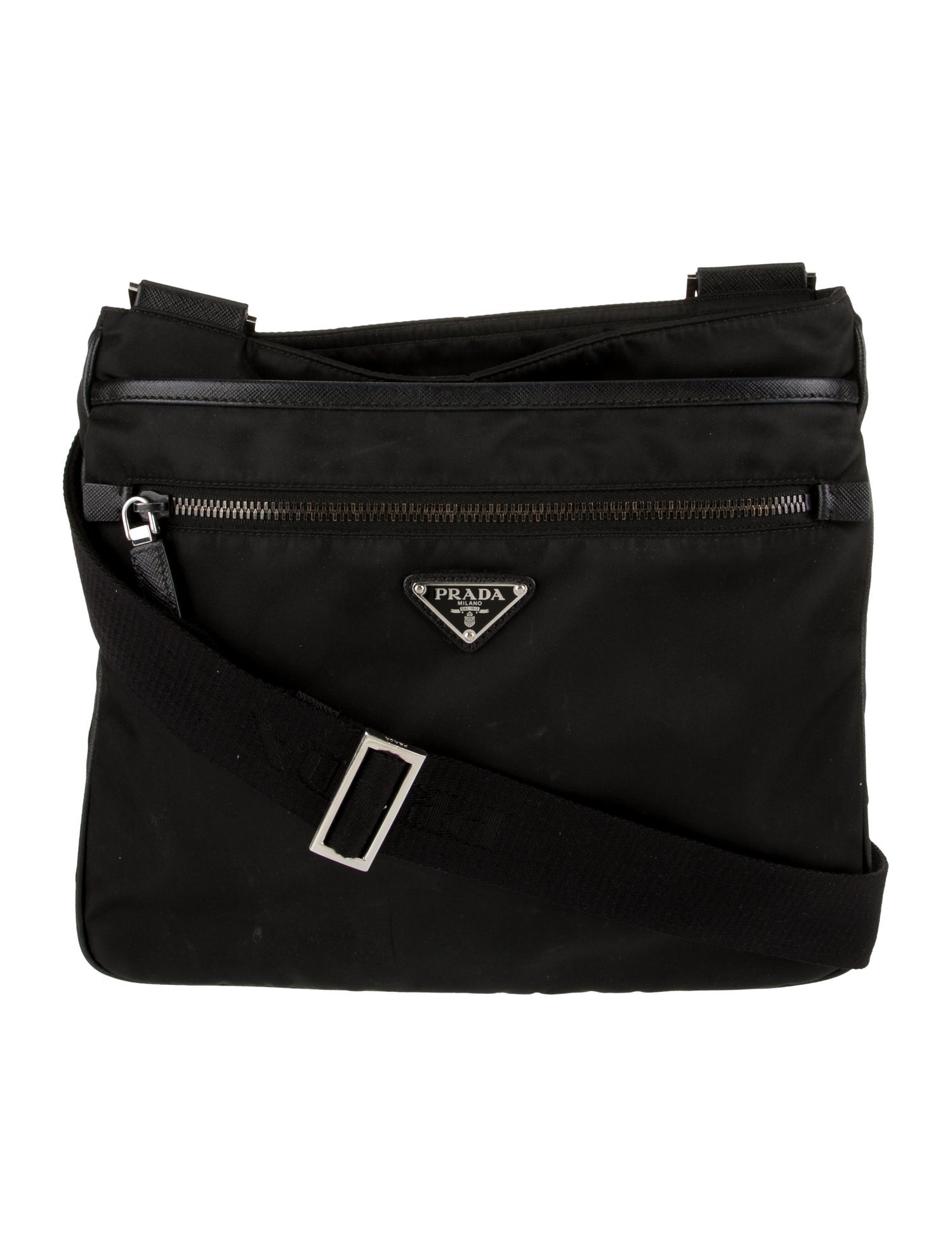 Prada Saffiano Leather Tessuto Pouch