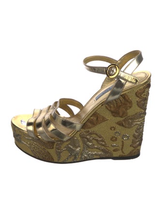 Prada Patent Leather Printed Sandals