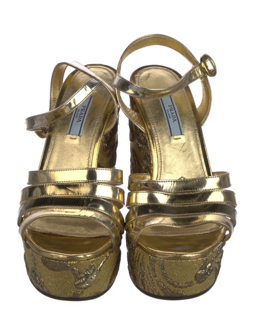 Prada Patent Leather Printed Sandals