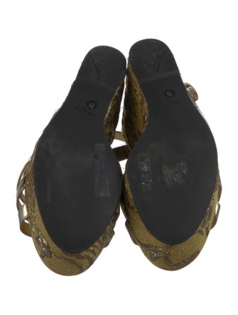 Prada Patent Leather Printed Sandals