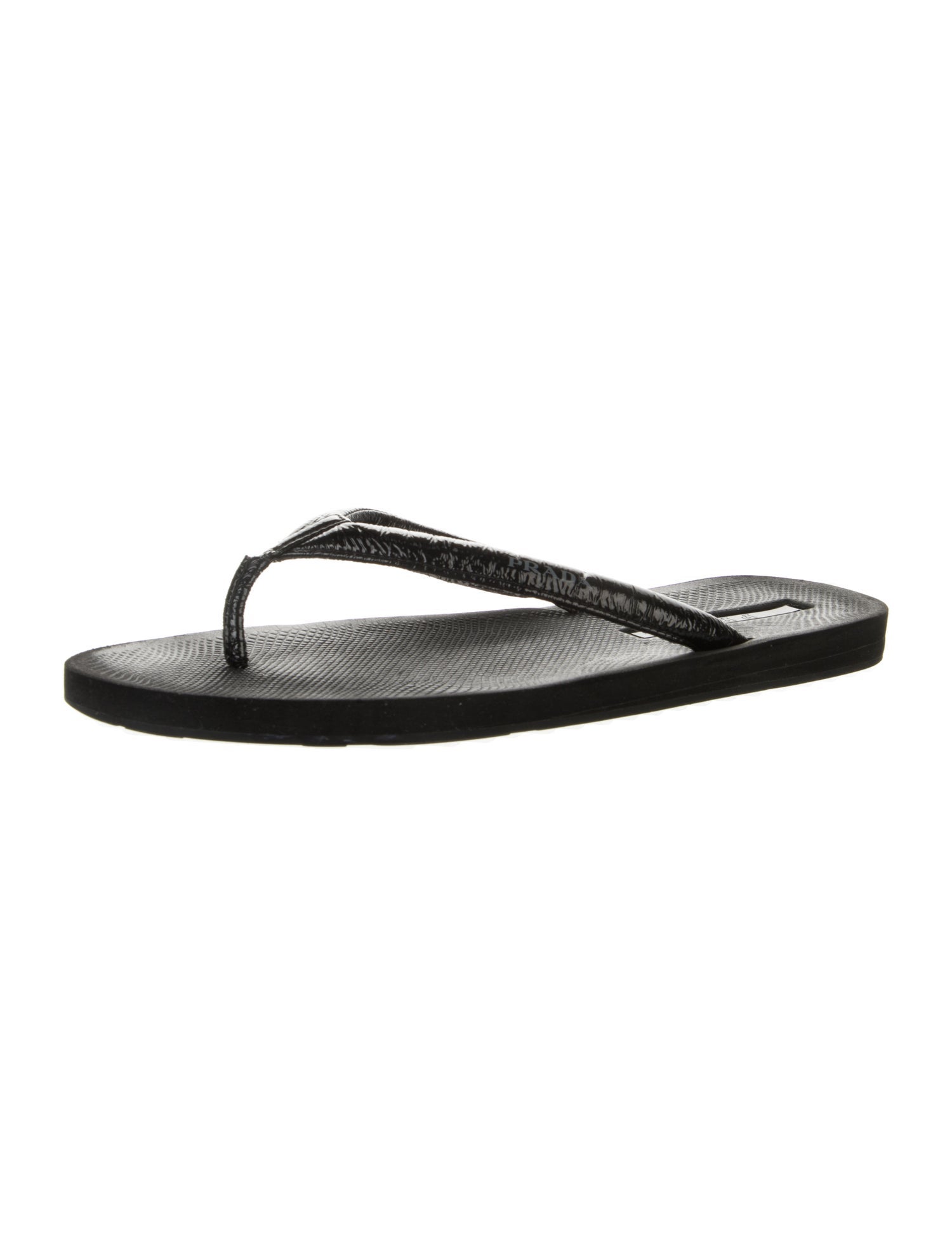 Prada Sport Patent Leather Flip Flops