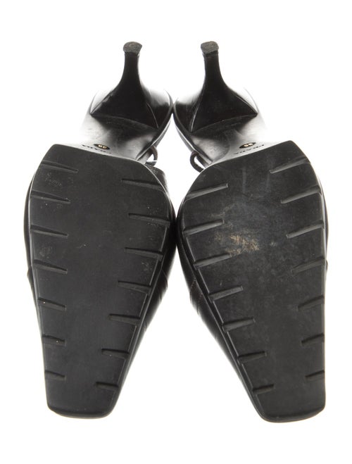 Prada Leather Bow Accents Slingback Pumps