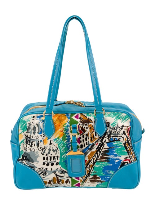 Prada Enameled Metal Triangle Bauletto Small