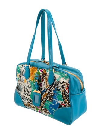 Prada Enameled Metal Triangle Bauletto Small