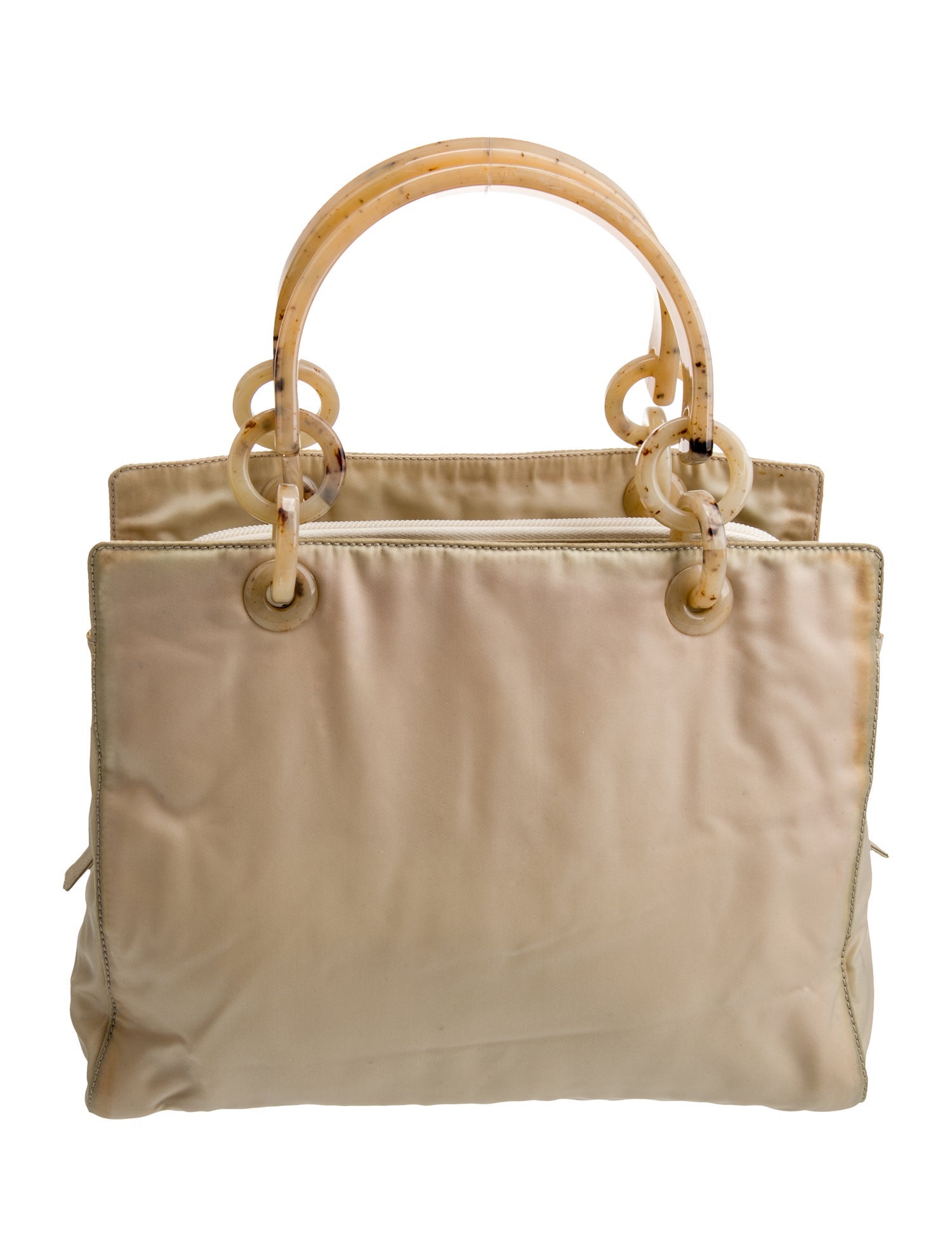 Prada Enameled Metal Triangle Top Handle Bag Vintage