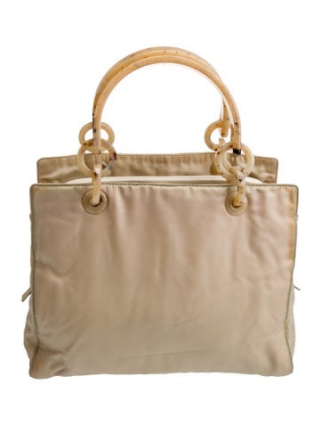 Prada Handle Bags Enameled Metal Triangle Top Bag Vintage