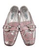 Prada Floral Print Crystal Embellishments Mules
