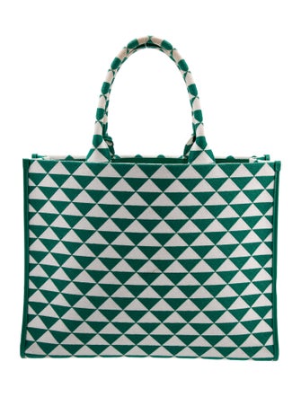 Prada Enameled Metal Triangle Tote