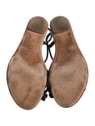 Prada Patent Leather T-Strap Sandals