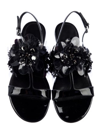 Prada Patent Leather Slingback Sandals