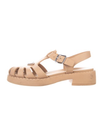 Prada Signature Logo Rubber Gladiator Sandals