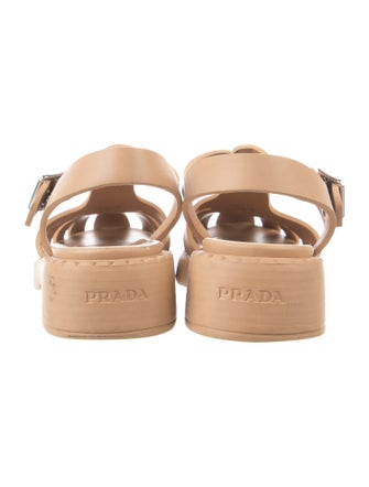 Prada Signature Logo Rubber Gladiator Sandals