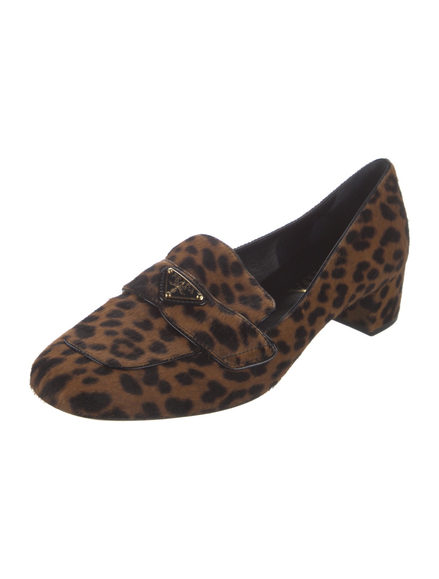 Prada Ponyhair Animal Print Loafers