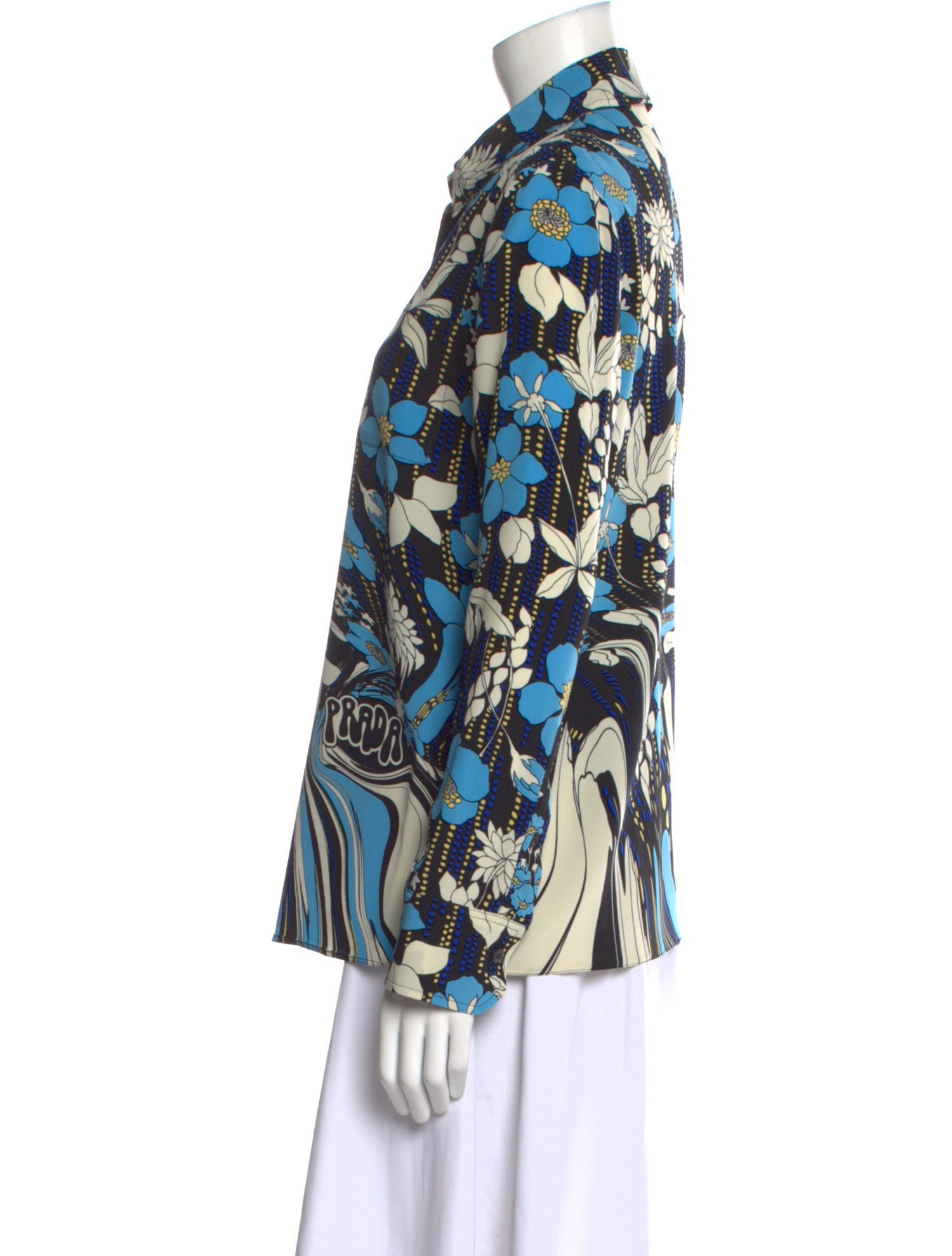 Prada 2019 Silk Button-Up Top