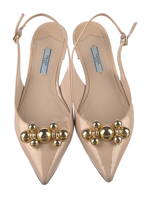Prada Patent Leather Slingback Flats